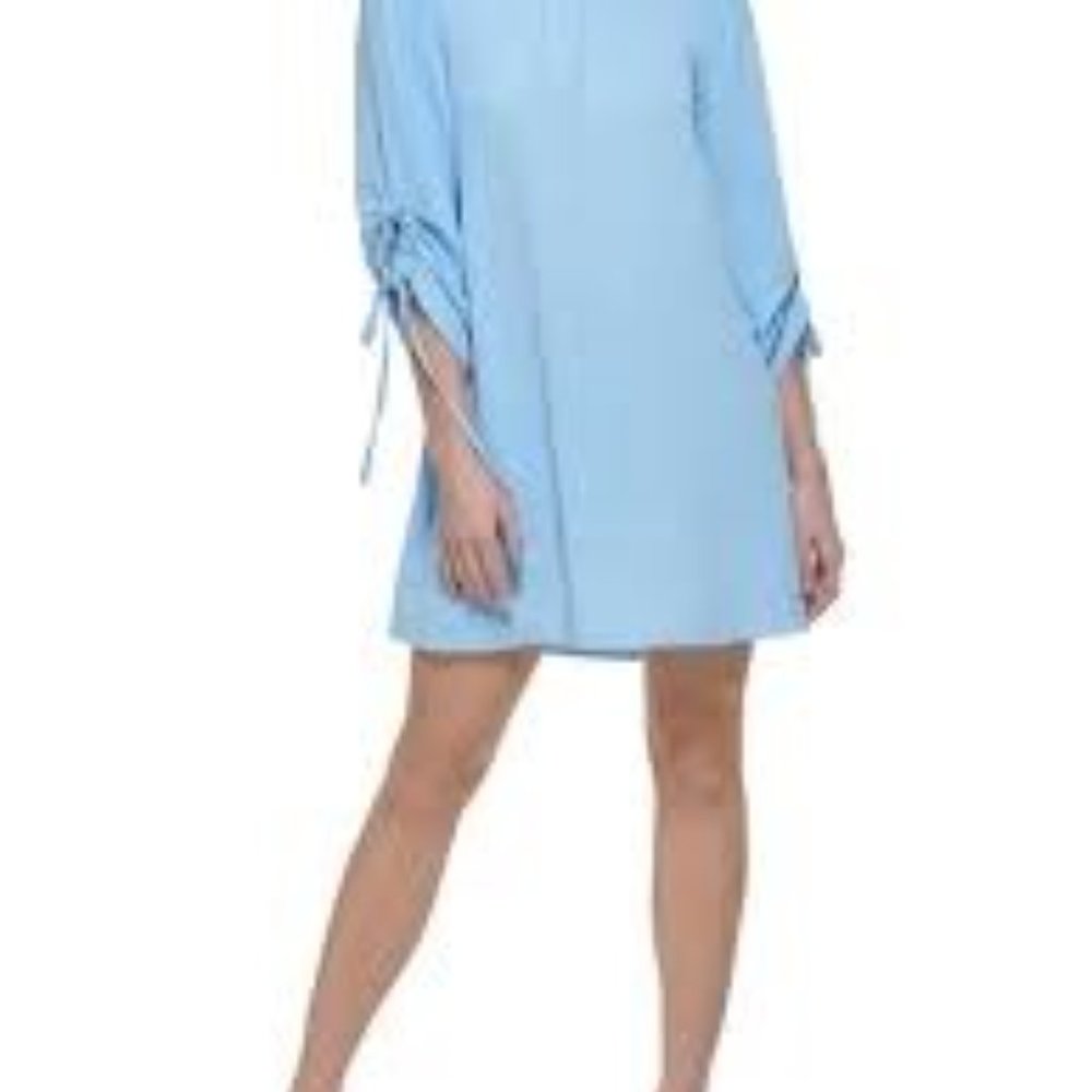 NWOT Calvin Klein Ruched-Sleeved A Line Dress in Serene